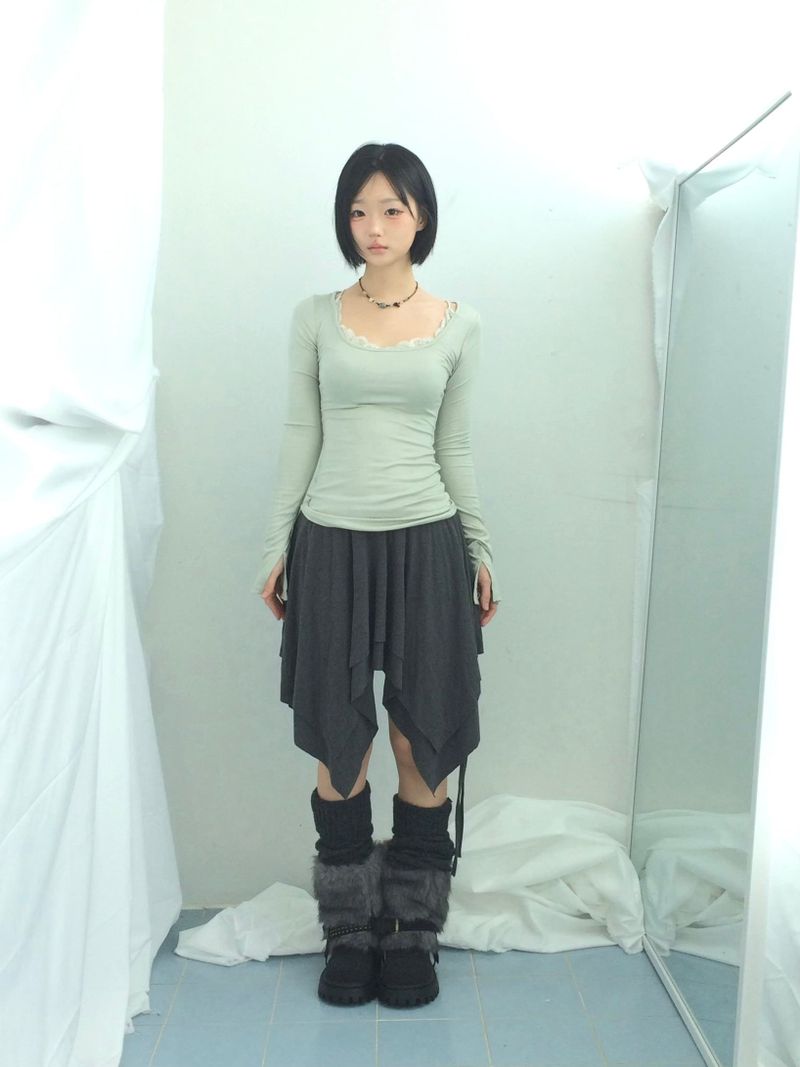 ribbonline wave skirt