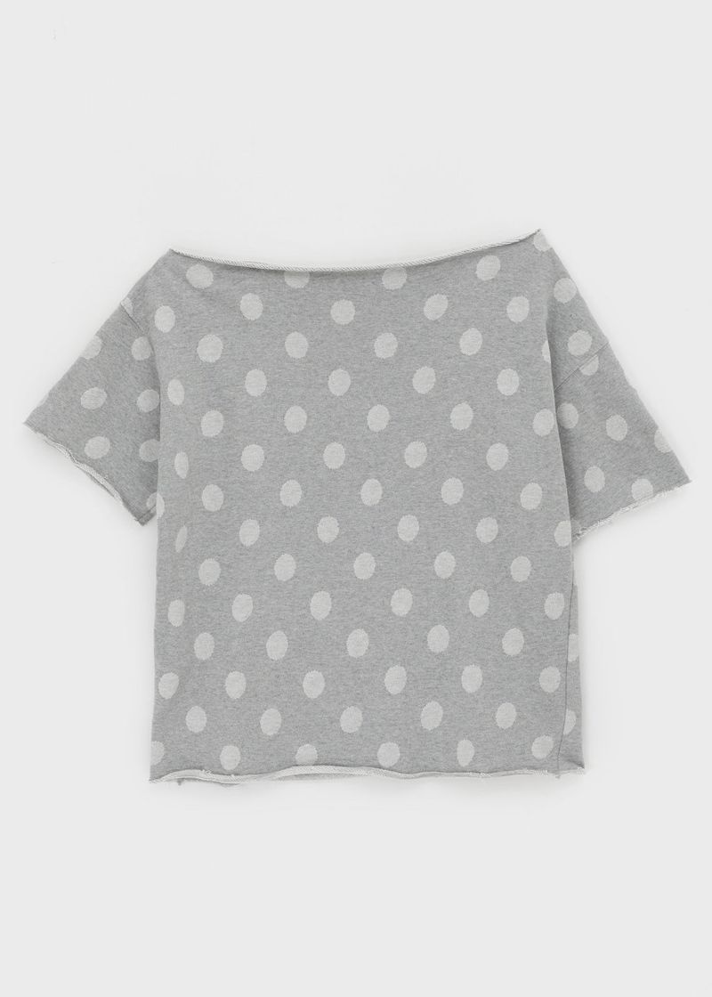 [MADE] Chiri Dot Print Off-Shoulder Short Sleeve Tee