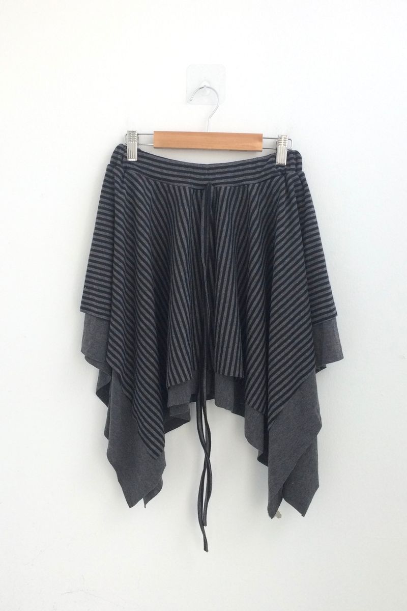 stripe ribbonline wave skirt