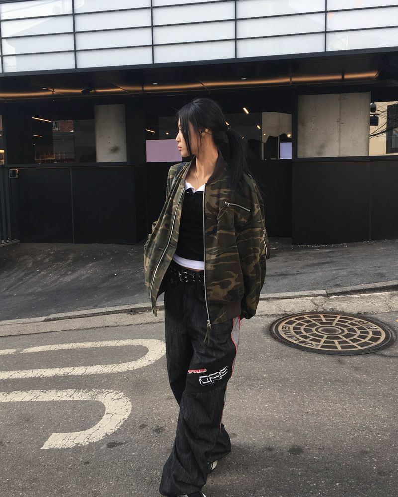 Camo ma-1 shirring jumper