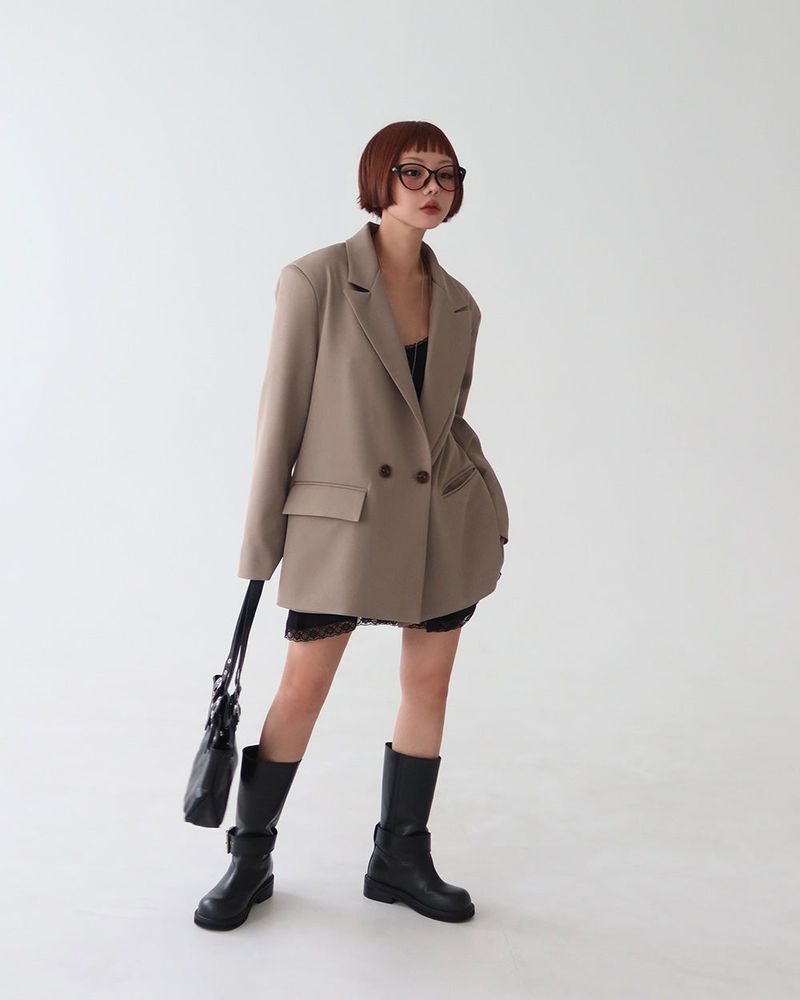 Step Oversized-Fit Blazer Jacket