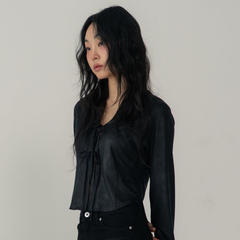 RIBBON WESTERN SHIRTS (BLACK)