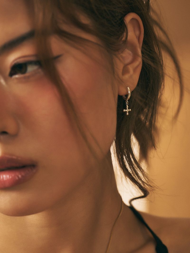 CROSS CHARM EARRING