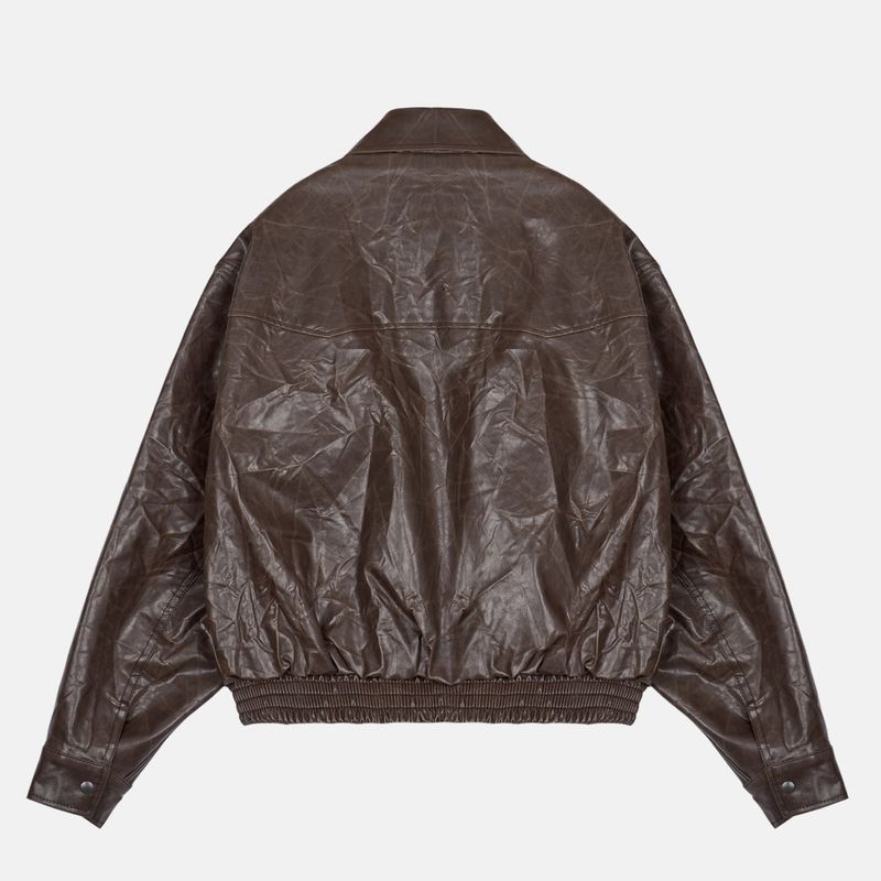 Chelo Wrinkled Leather Jacket (2color)