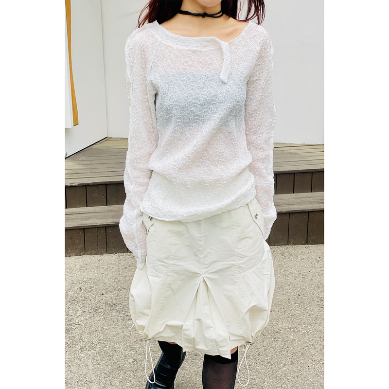 PUMPKIN STRING SKIRT : IVORY