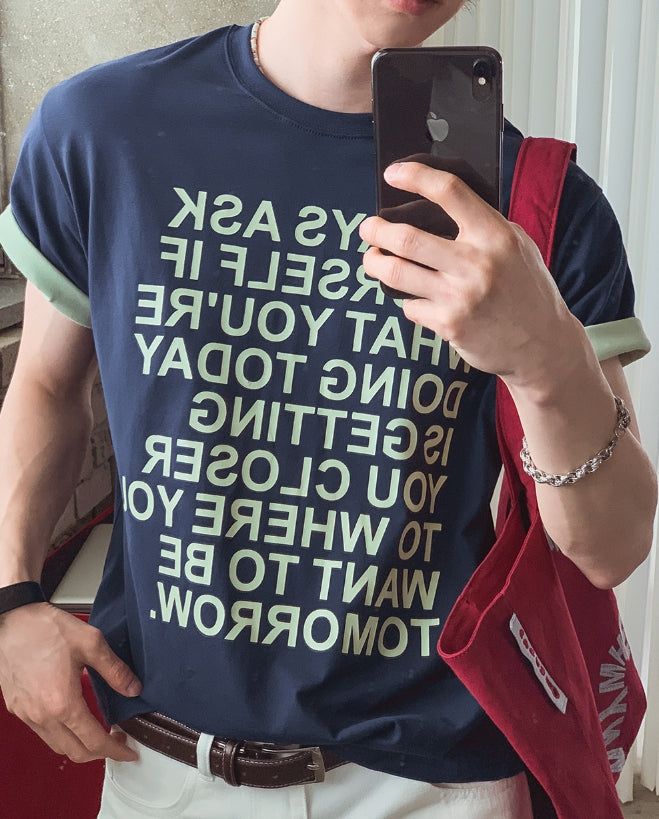 ウェルドーン レタリング カラー マッチング ショート スリーブ Tシャツ