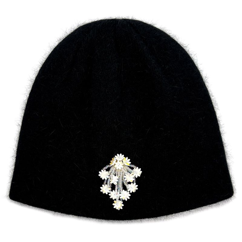 OTHER-worldly（アザーワールドリー）の「Drop Bead Angora Short Beanie [Black]（Hats）」