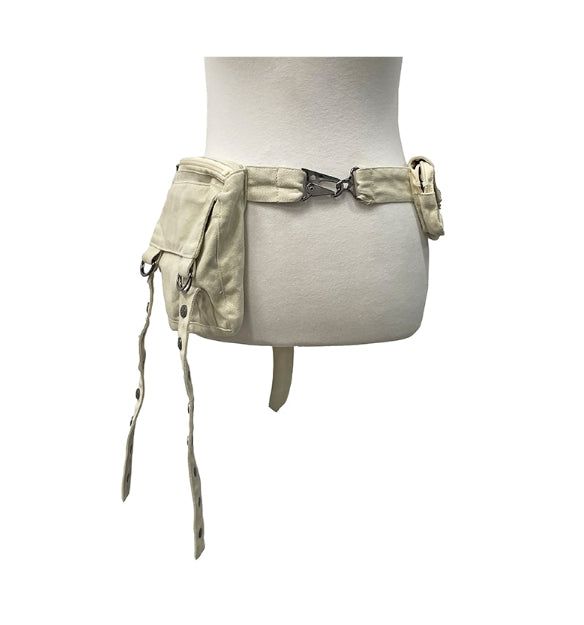 Button Strap Multi Pocket Belt Bag