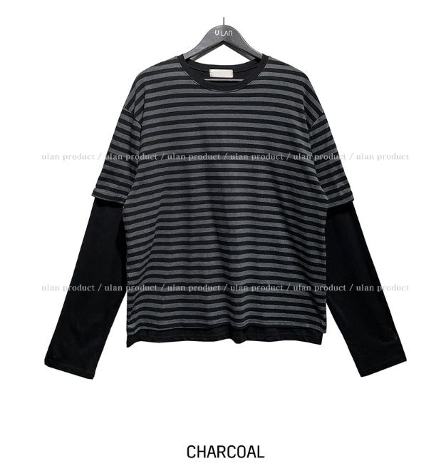 Odd stripe layered t-shirt