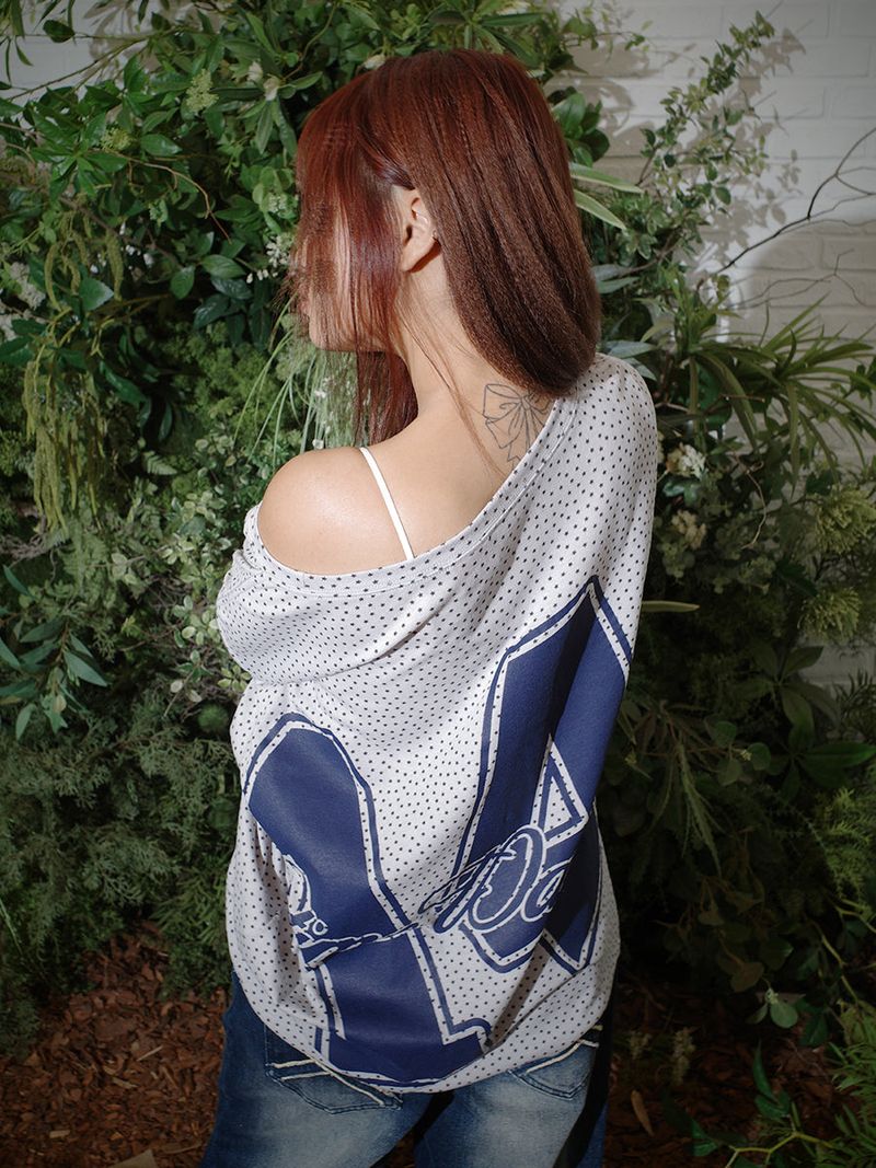 STAR OFF SHOULDER TEE (GREY)