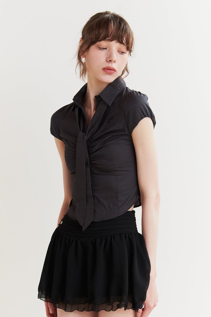 JADE SCARF SHIRT charcoal