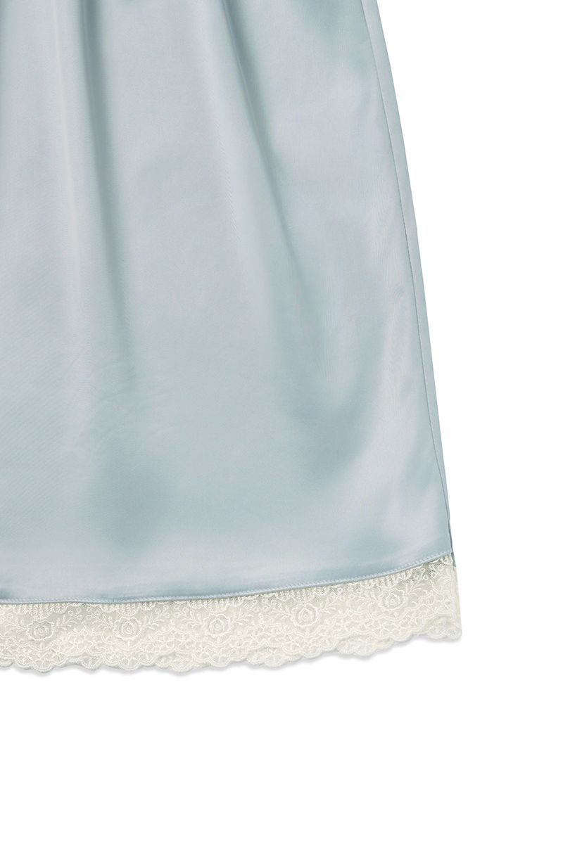 Slip satin midi skirt_skyblue