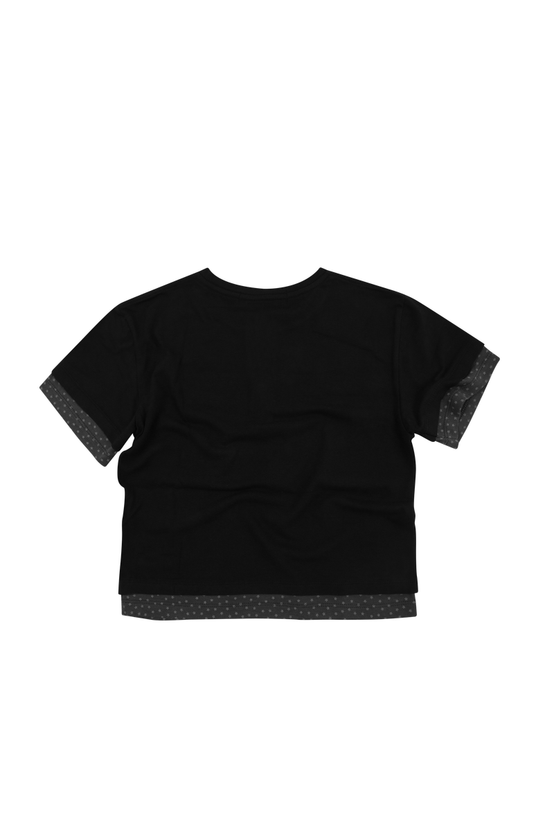 Black star layered henry short sleeve tee
