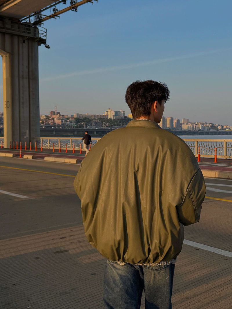 2 Low Leather Bomber MA-1 Jumper (2color)