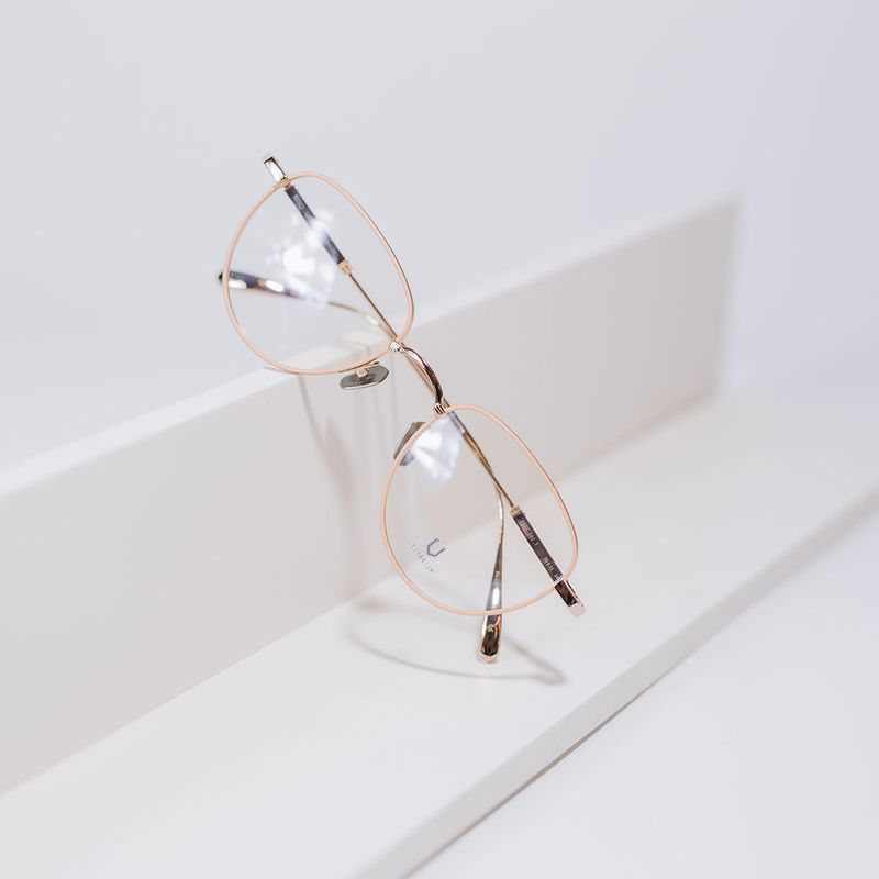 Knouun Round titanium glasses CODE. 102. F Rose Gold