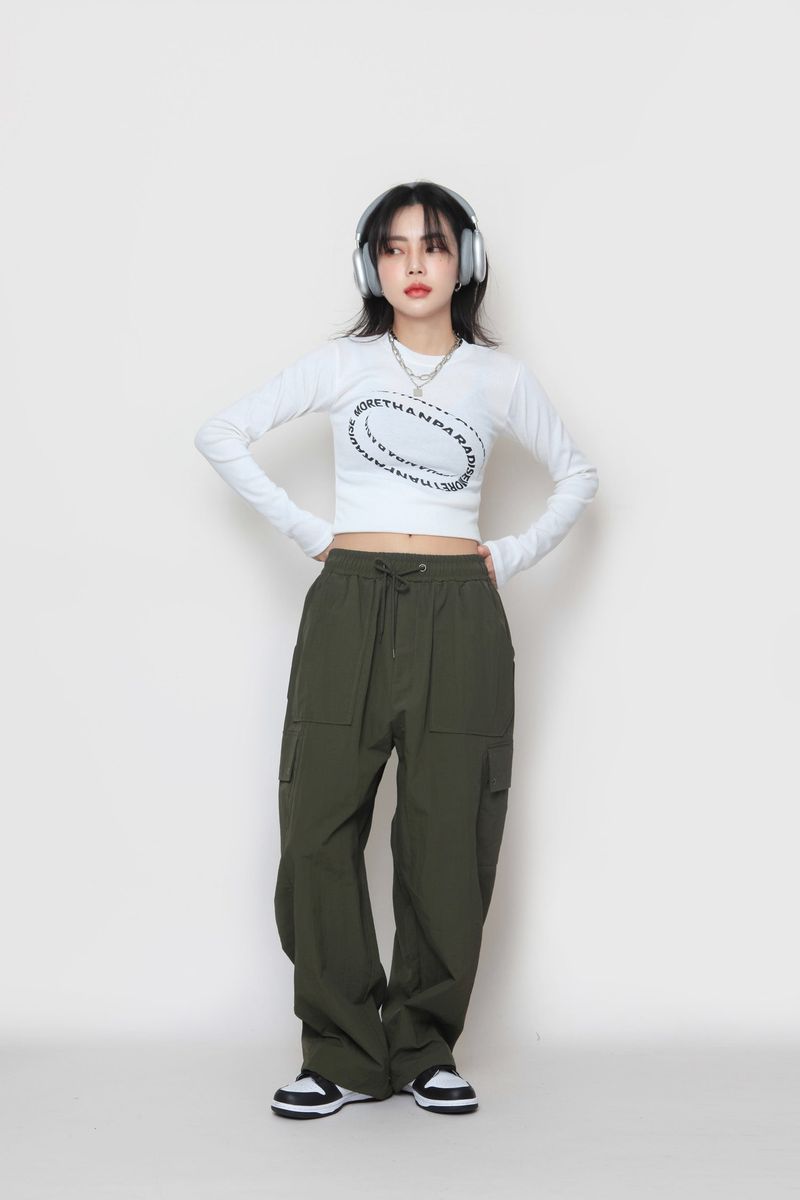 Wave Crop Long Sleeve T-Shirt
