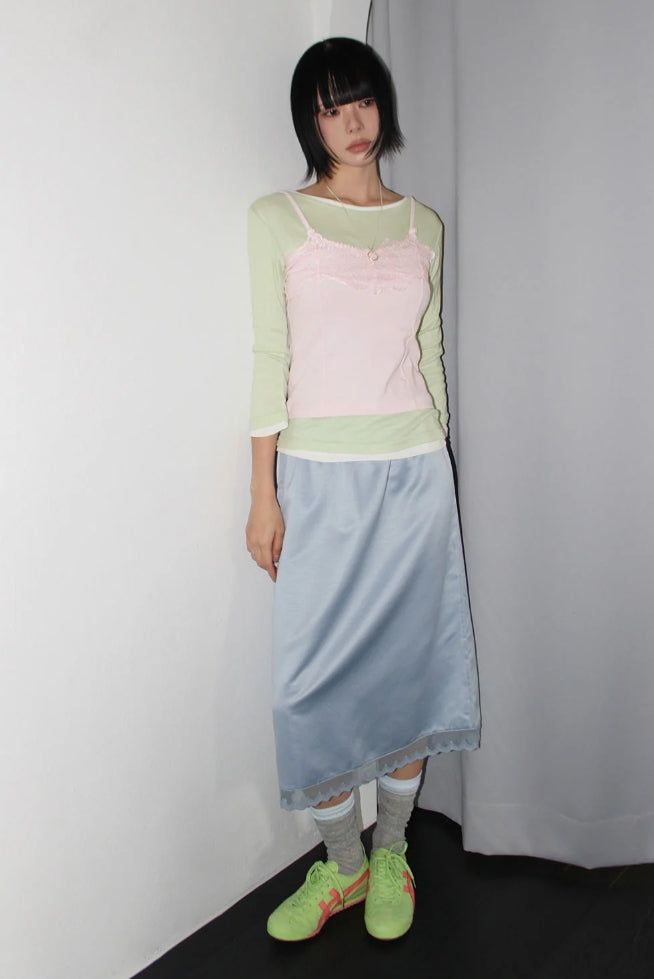 LILY SATIN MIDI SKIRT