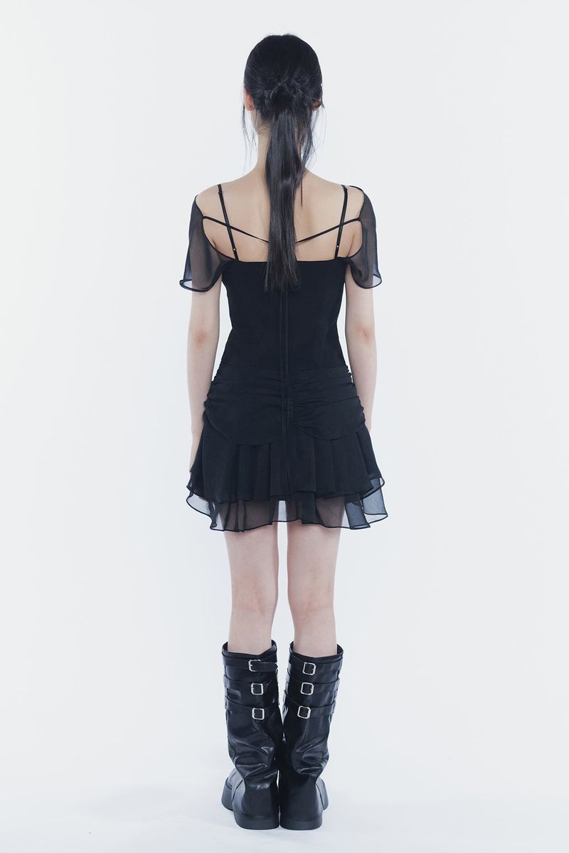 MERRY CHIFFON DRESS black