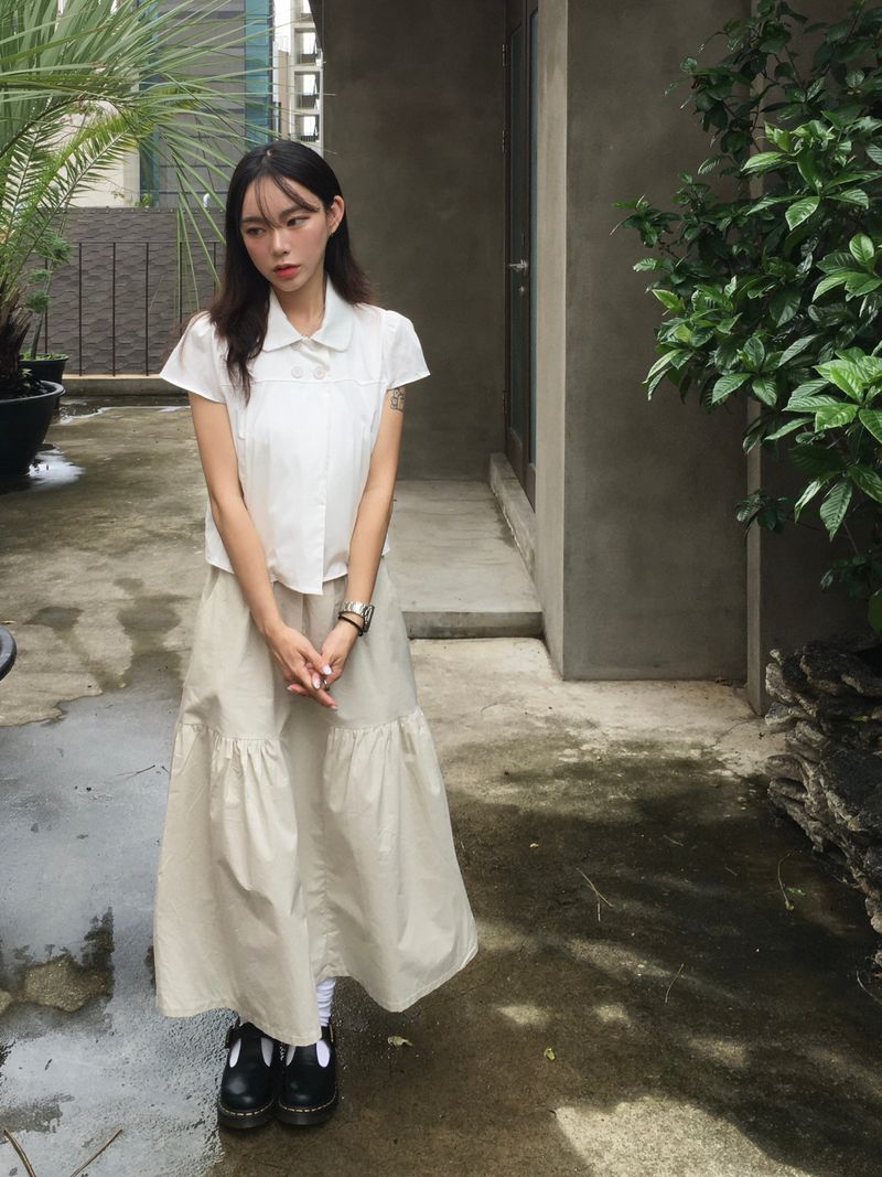 Moment button collar blouse (2c)