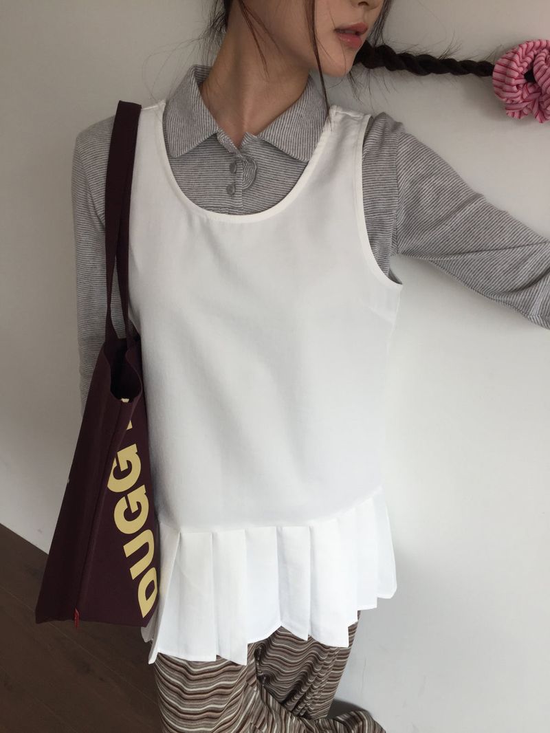 May Pleated Mini Dress (2color)