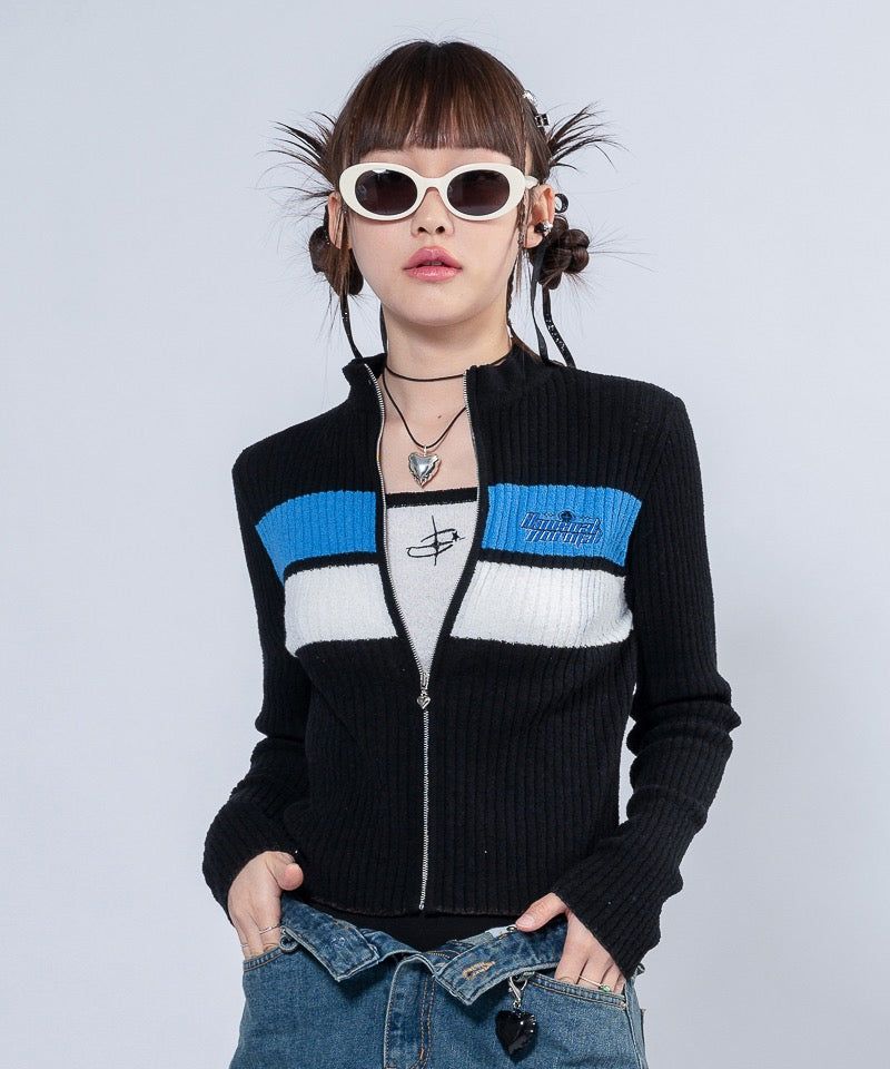 UNUSUALNORMAL（アンユージュアルノーマル）の「NASH KNIT ZIP-UP JUMPER _ BLACK（）」
