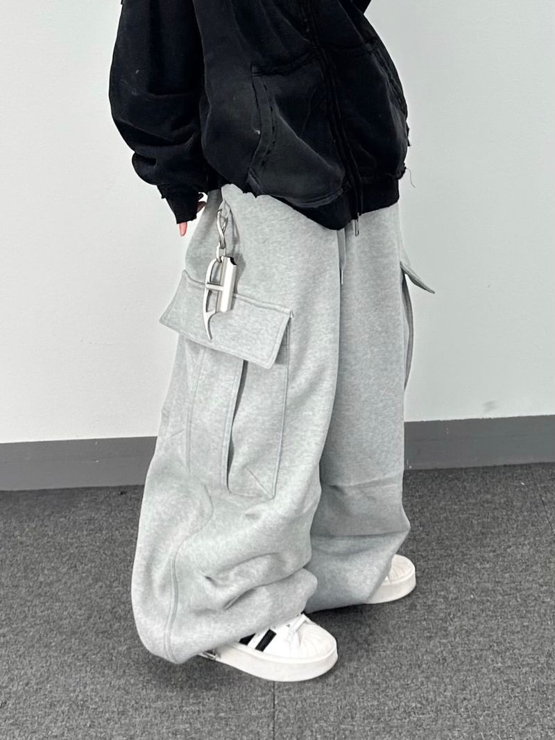 rugged fleece big balloon pants