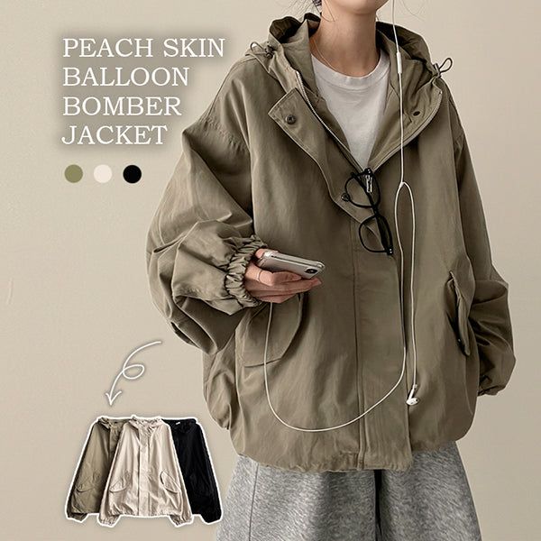 hijjoo（ハイチュー）の「Lindy Pitchwashed Cotton Balloon Fit High Neck Hoodie Jumper（Jackets/Outerwear）」