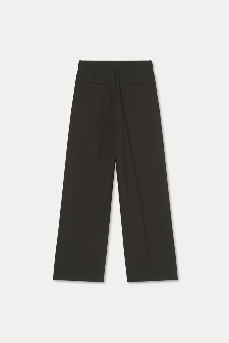 Twill Fintuck Slacks_Brown