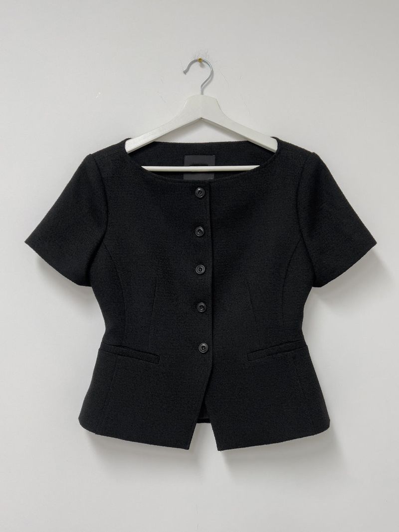 Twill Glass Boat Neck Jacket