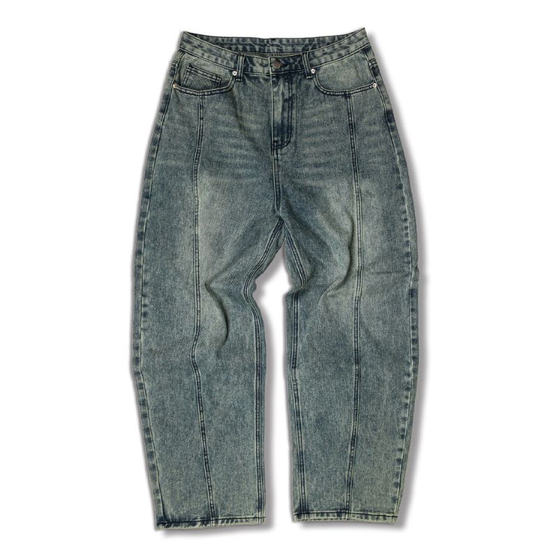 Usual Balloon Front Cut Denim Pants - 4COLOR