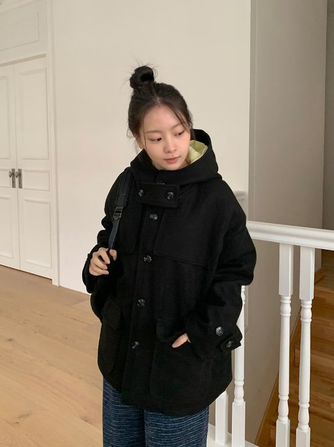 BAON(バオン)の「Hiel High Neck Hood Half Coat(Jackets/Outerwear)」