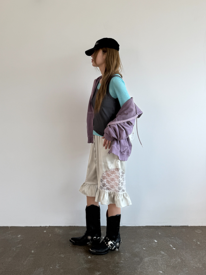 pigment crop hood zip up 