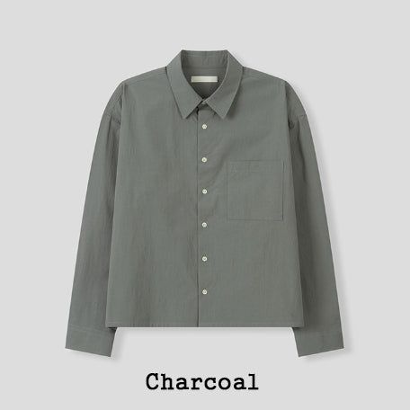 Basic Over Crop Cotton Shirt