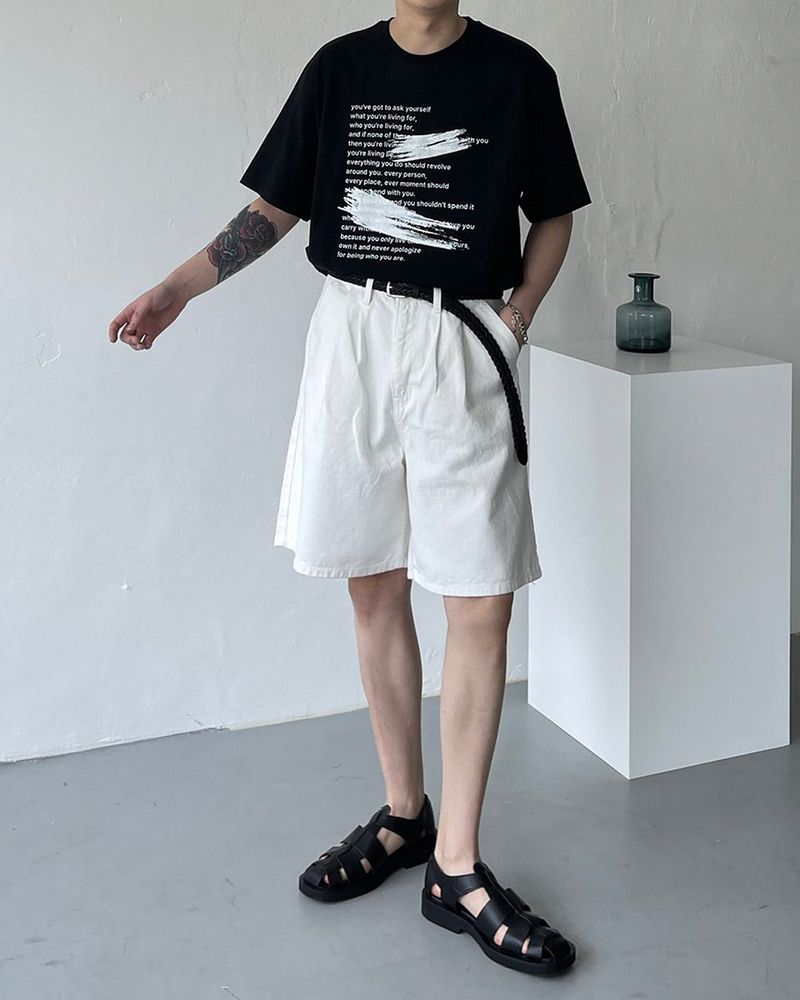 SI White Two Tuck Shorts (S–L)