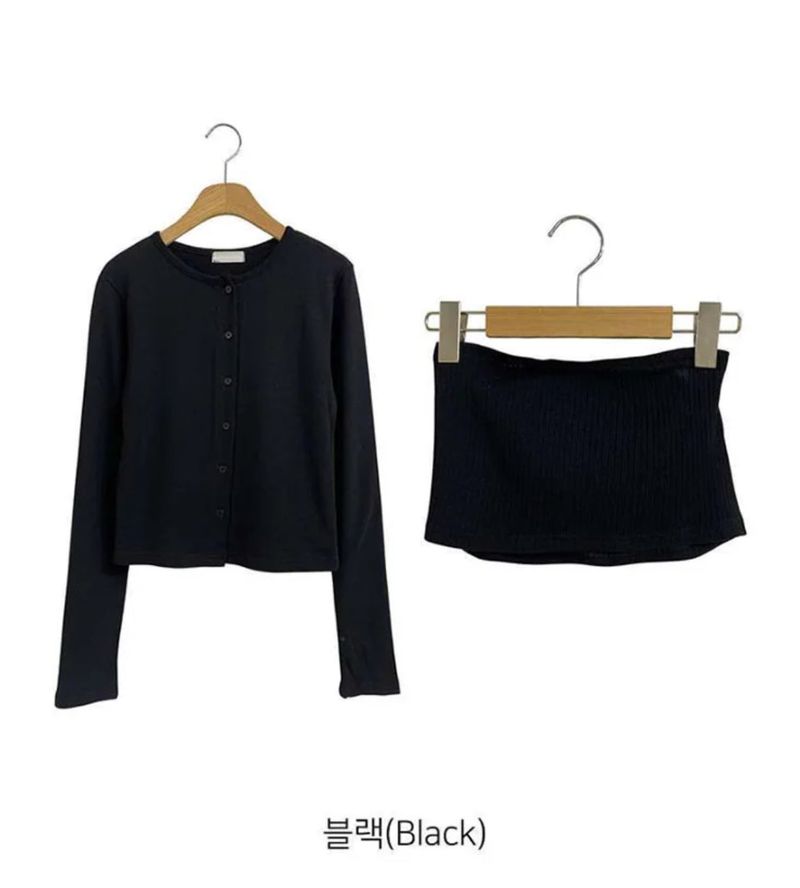 Bustier set cardigan(4color)