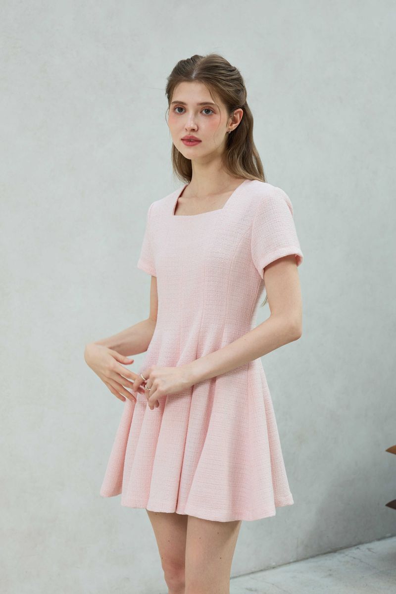 LANI TWEED DRESS / PINK