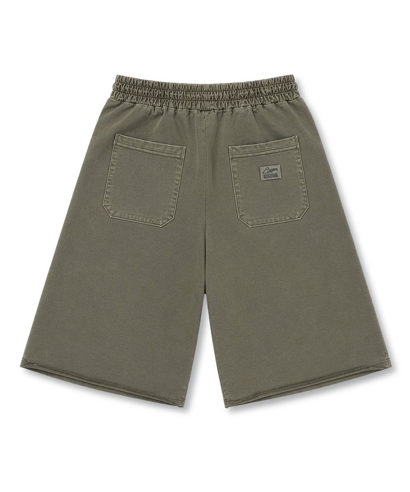 RAW-CUT PIGMENT BURMUDA PANTS KHAKI