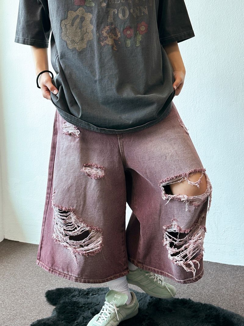 Britty Colored Washed Distressed Denim 3color