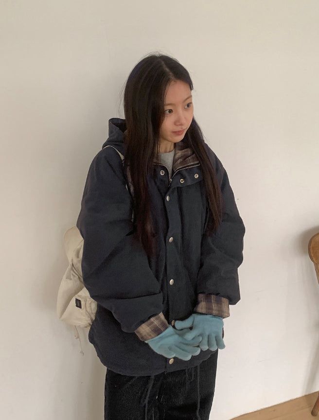 BAON（バオン）の「Harvey Corduroy Quilted Hood Jumper（Jackets/Outerwear）」