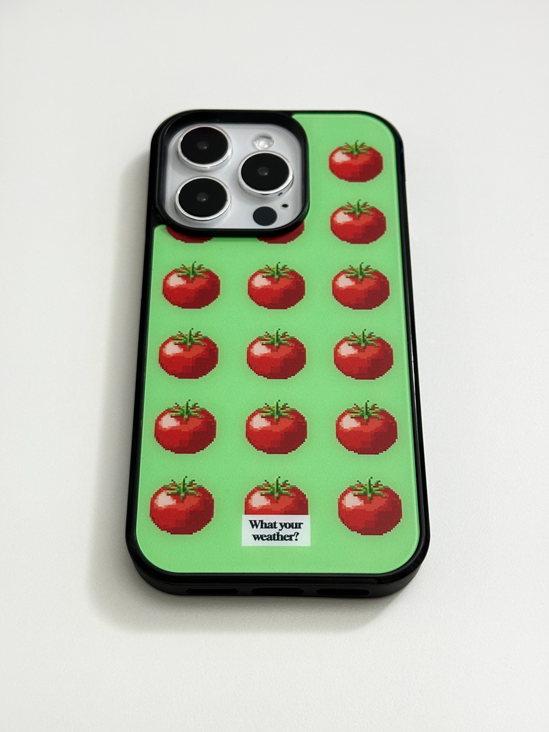 tiny weather（タイニーウェザー）の「フルーツテトリスグラスバンパーケース - tomato（スマホグッズ/小物）」