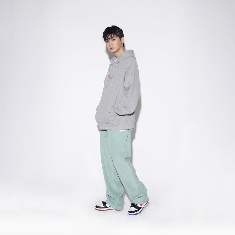 CORDUROY LOGO WIDE PANTS mint