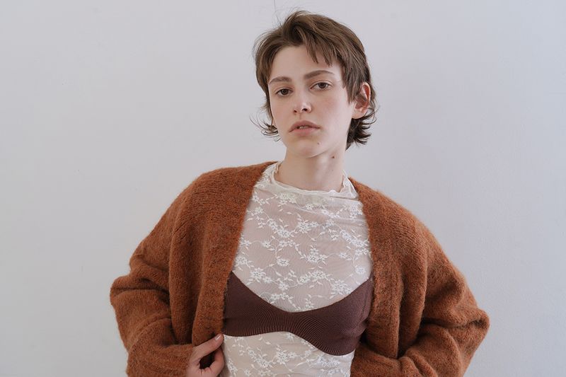 Softy alpaca cardigan_orange