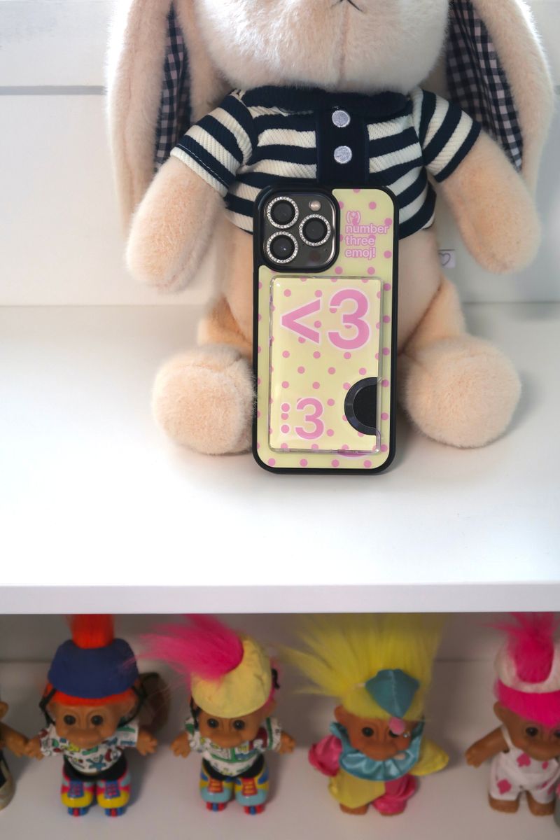 [MADE] Number 3 emoji case + card slot (Lemon candy)