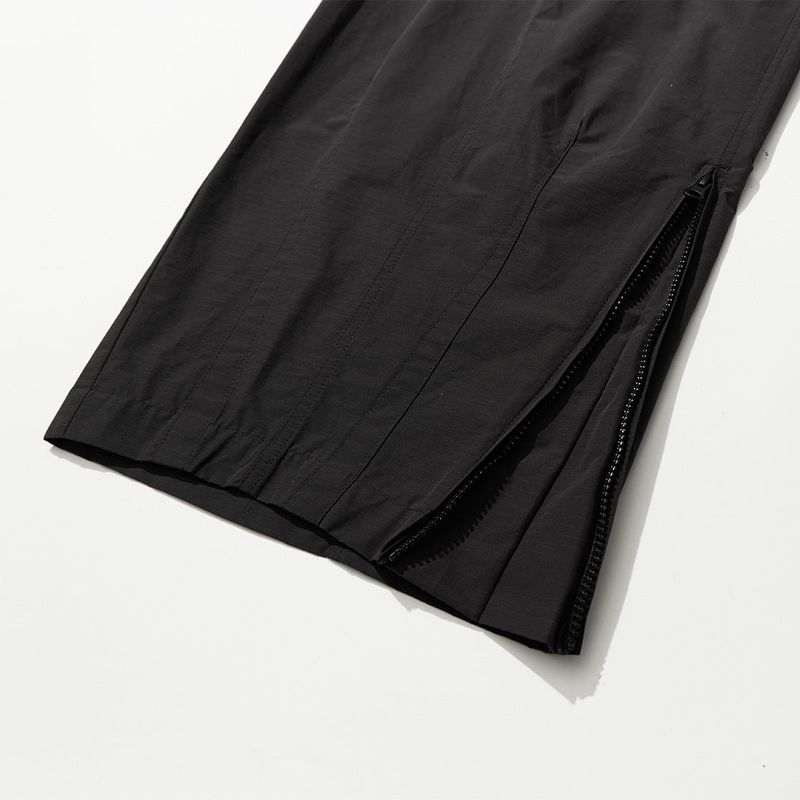 Nylon RIB Wide Pocket Pants - BLACK