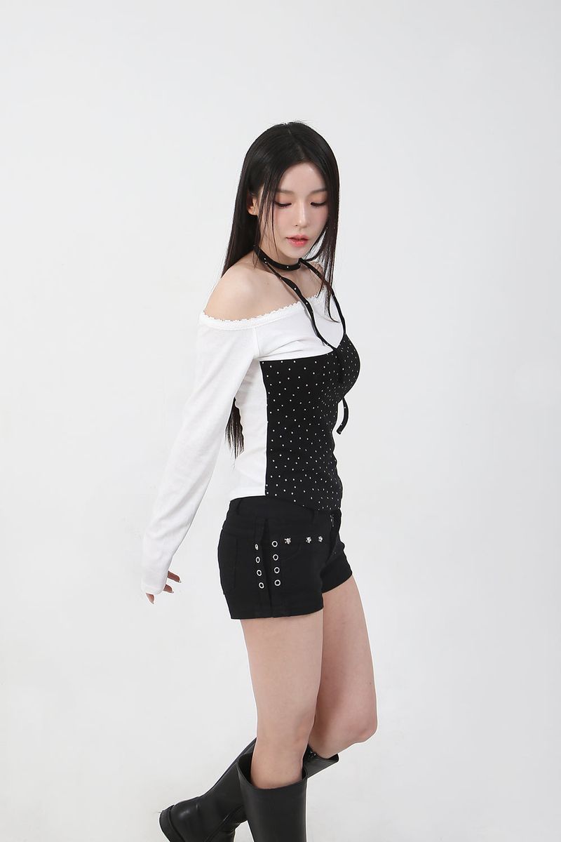 Lace Mini Star T-shirt_black