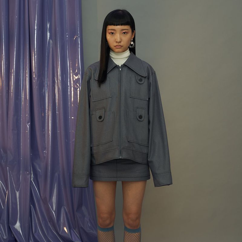 GRAY denim skirt