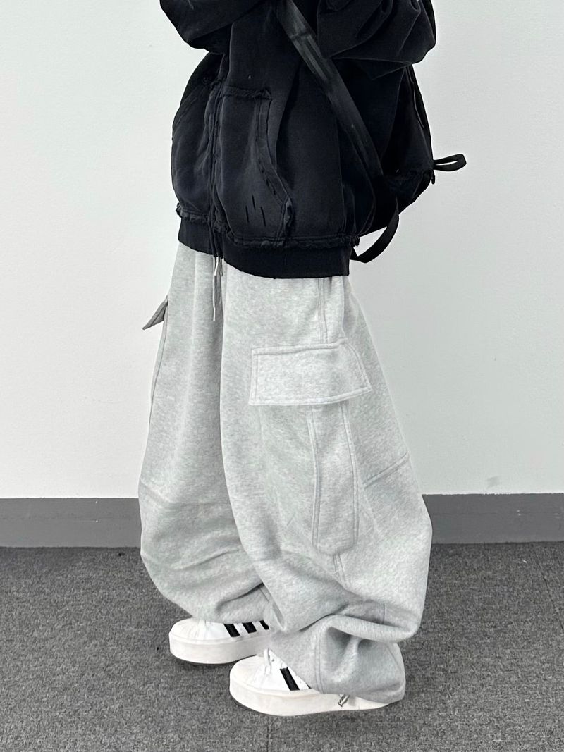 rugged fleece big balloon pants