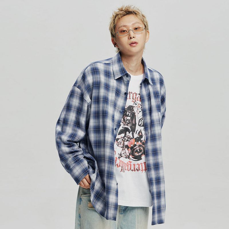 GOTTER GALLERY（ゴッターギャラリー）の「GOTHIC TARTAN CHECK SHIRTS_BL（Tops）」