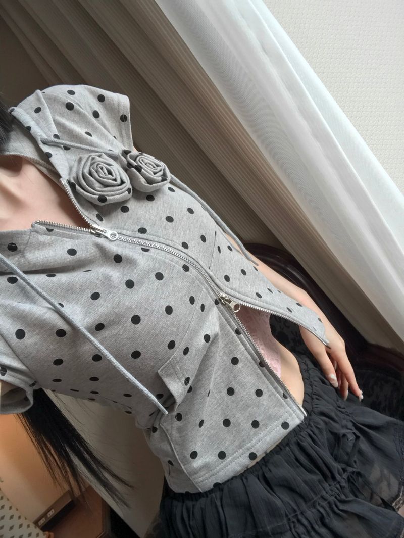 polka dot flower hz(2 color)
