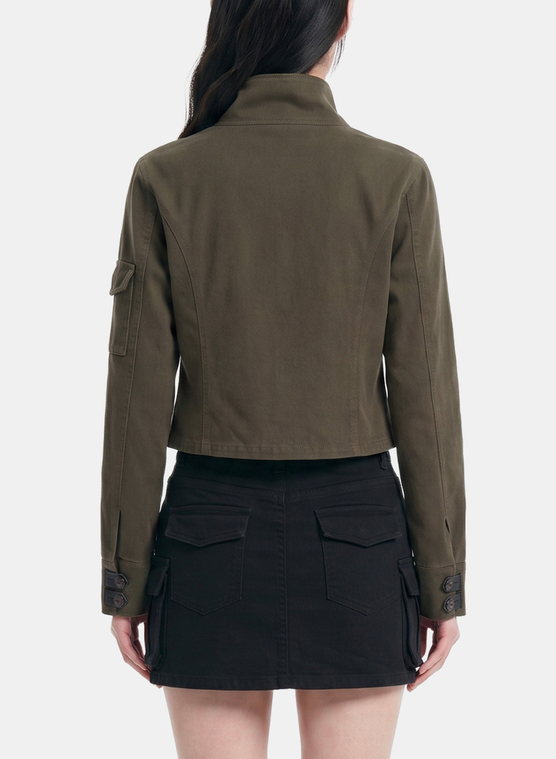 Evelyn Asymmetric Layered Military Jacket